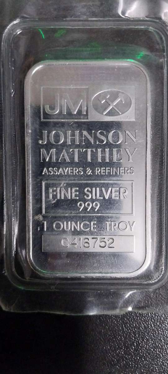 1oz PURE SOLID SILVER RECTANGULAR JM JOHNSON MATTHEY
