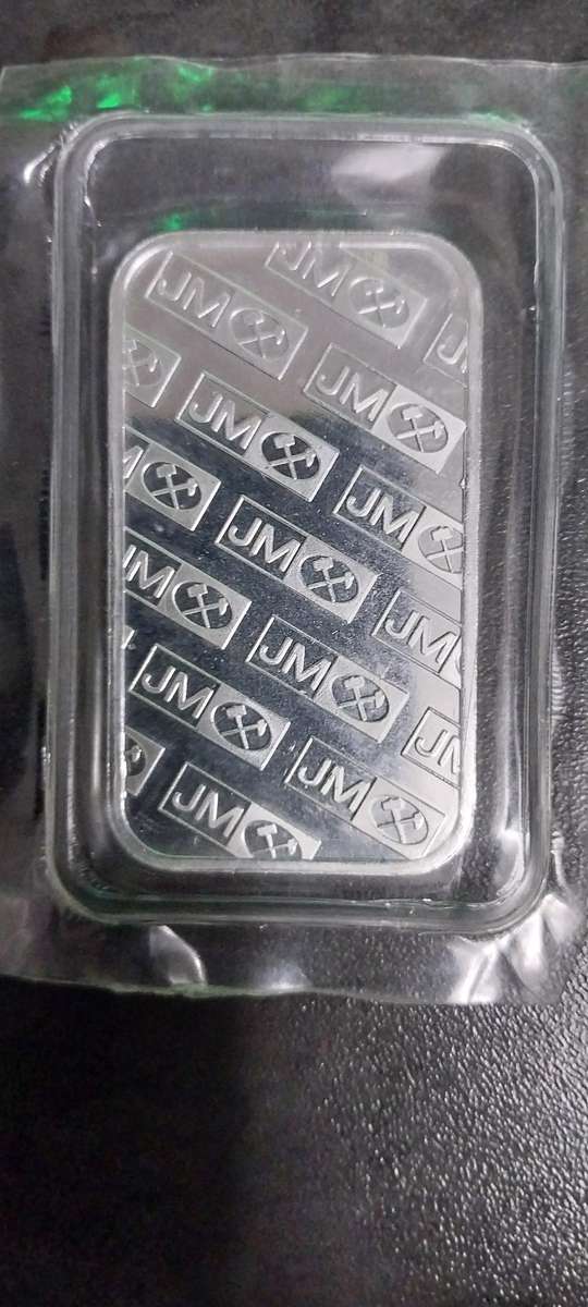 1oz PURE SOLID SILVER RECTANGULAR JM JOHNSON MATTHEY
