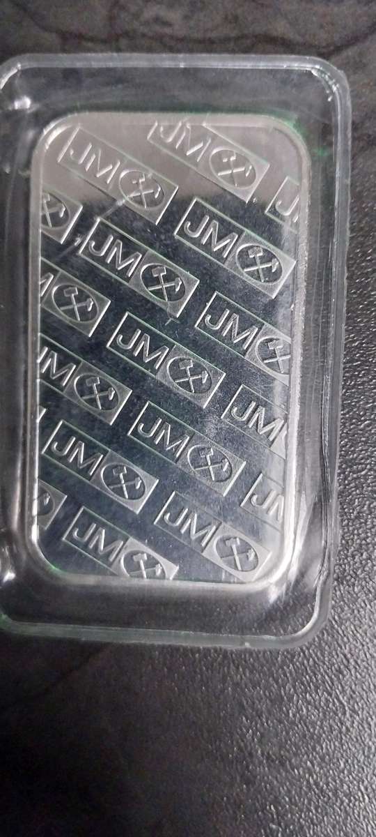 1oz PURE SOLID SILVER RECTANGULAR JM JOHNSON MATTHEY