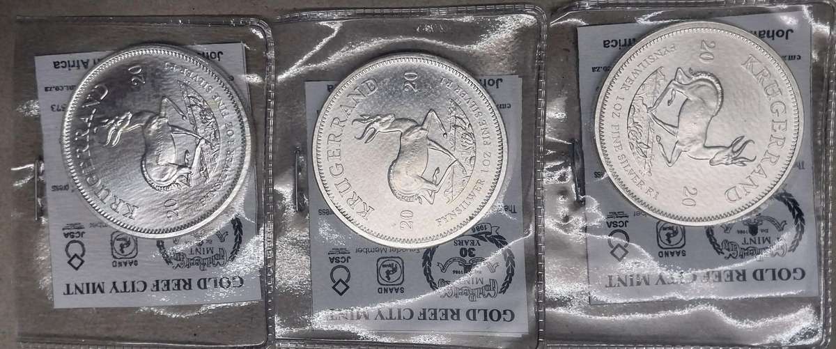 1oz Silver Kruger Rand Coins 99.9% 2020