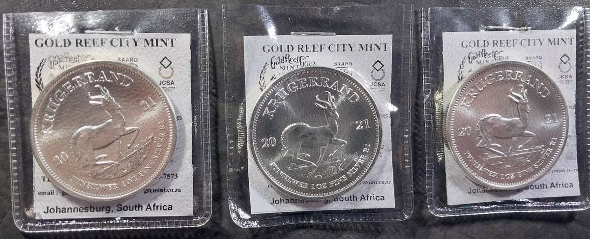 2021 1oz Krugerrand Silver Coins.