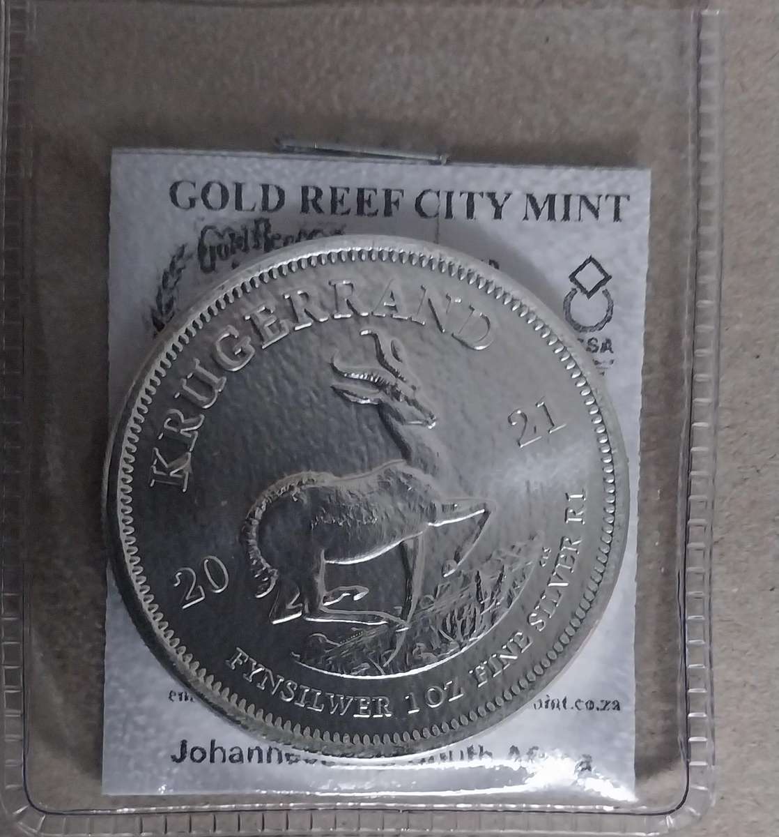 1oz Silver Kruger Rand Coins 99.9% 2021