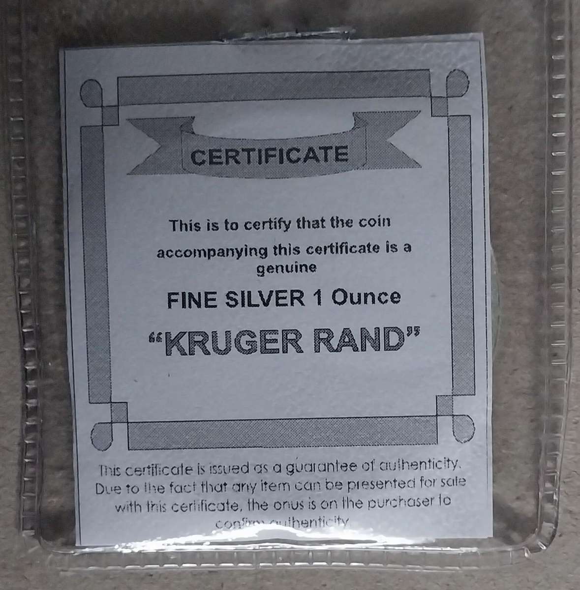 1oz Silver Kruger Rand Coins 99.9% 2021