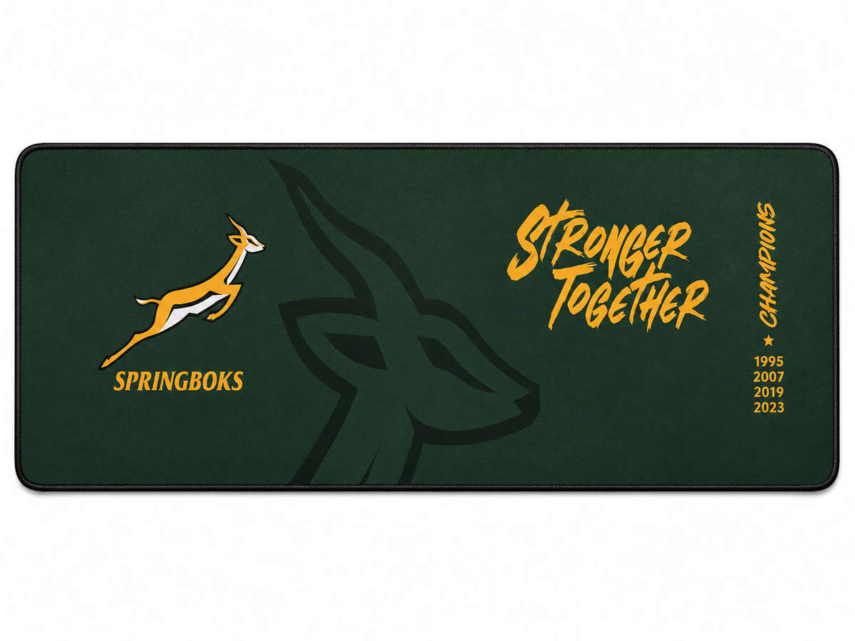 Green Neoprene Springbok Supporter World Cup Winning Dates Bar Mat