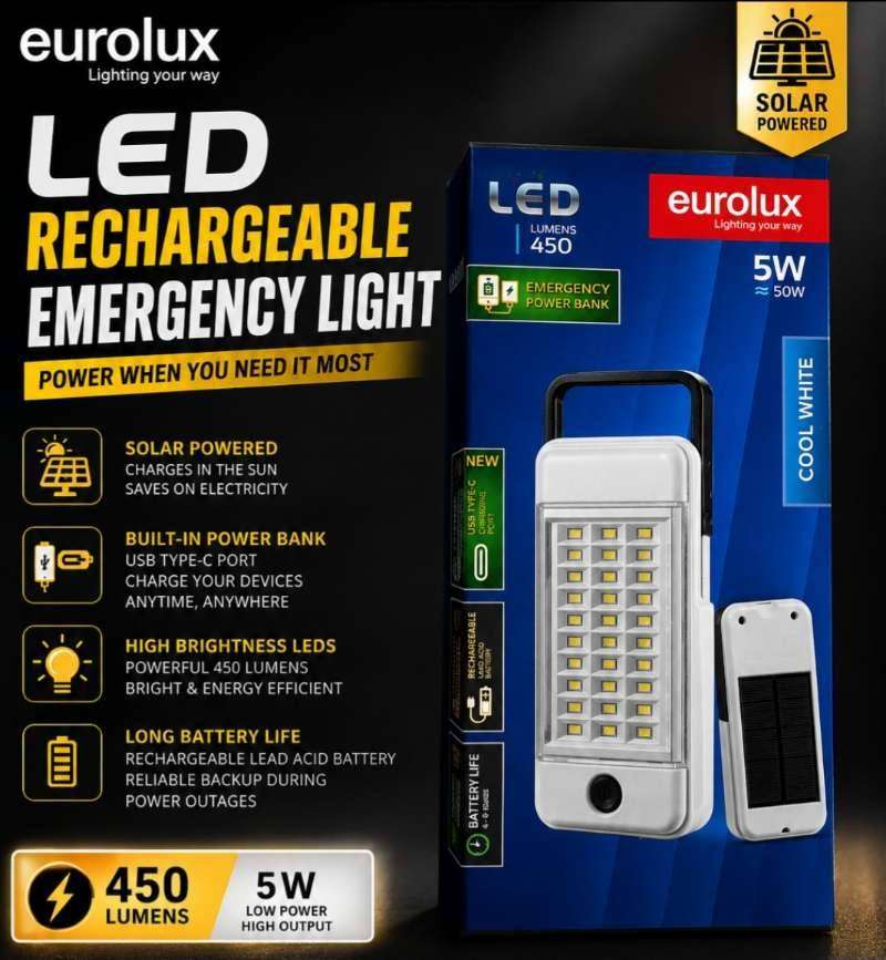 Eurolux FS306W White Rechargeable LED Emergency Light 5W