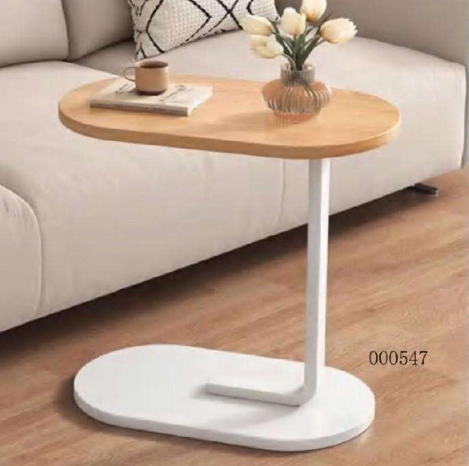 Bedside C-Shaped Coffee Table with Wooden Top
