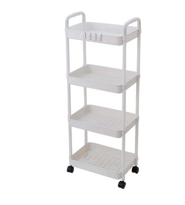4-Tier Rolling Storage Cart with Lockable Wheels for Home and Office