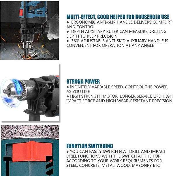 650W Electric Drill kit - 220V