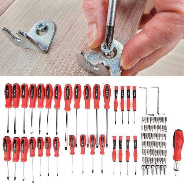 Professional 100-Piece Magnetic Screwdriver and Bit Set