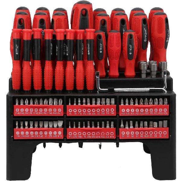 Professional 100-Piece Magnetic Screwdriver and Bit Set