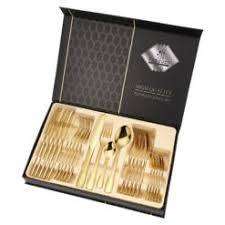 24 Piece Stainless Steel Cutlery Set in Elegant Storage box - Gold