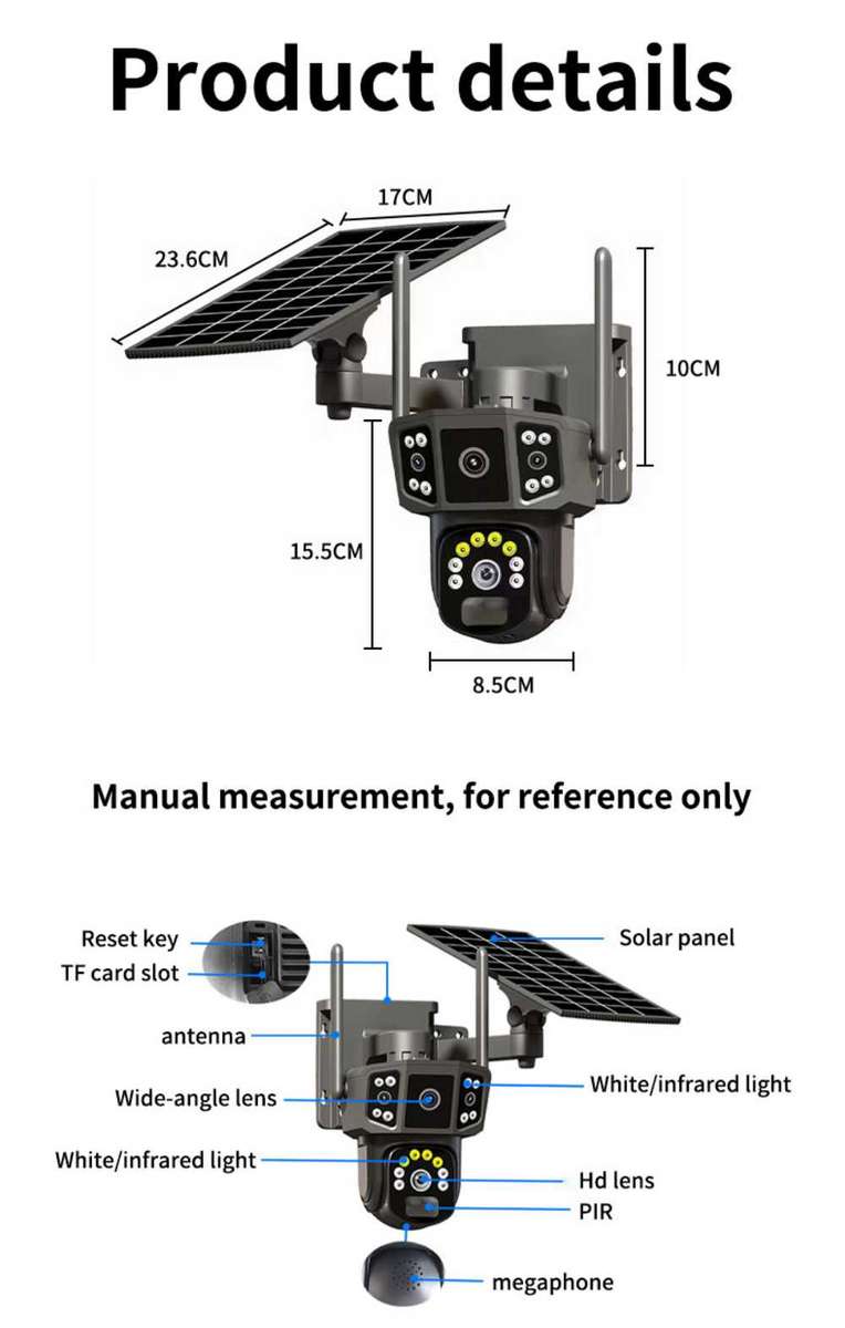 4G WiFi CCTV Surveillance Camera With Solar ,Smart Detection Cloud Storage