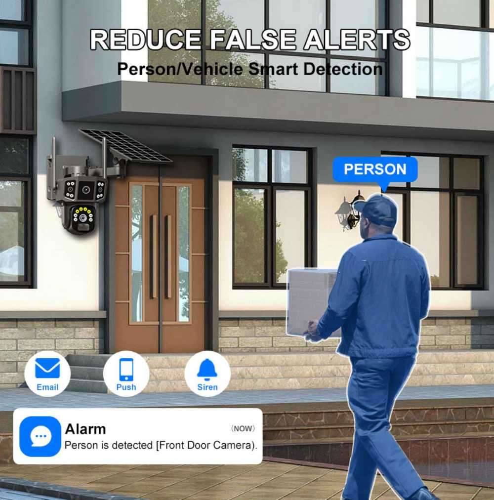 4G WiFi CCTV Surveillance Camera With Solar ,Smart Detection Cloud Storage