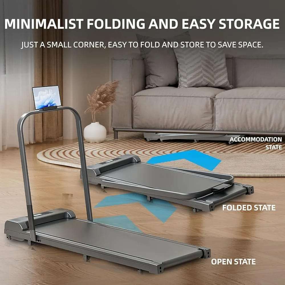 Foldable Treadmill, 300 lb Capacity Walking Pad 2.5HP Treadmill Under Desk, Portable Treadmill