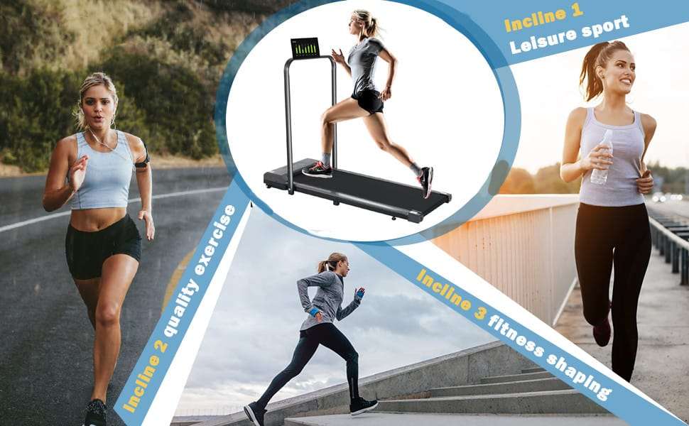 Foldable Treadmill, 300 lb Capacity Walking Pad 2.5HP Treadmill Under Desk, Portable Treadmill