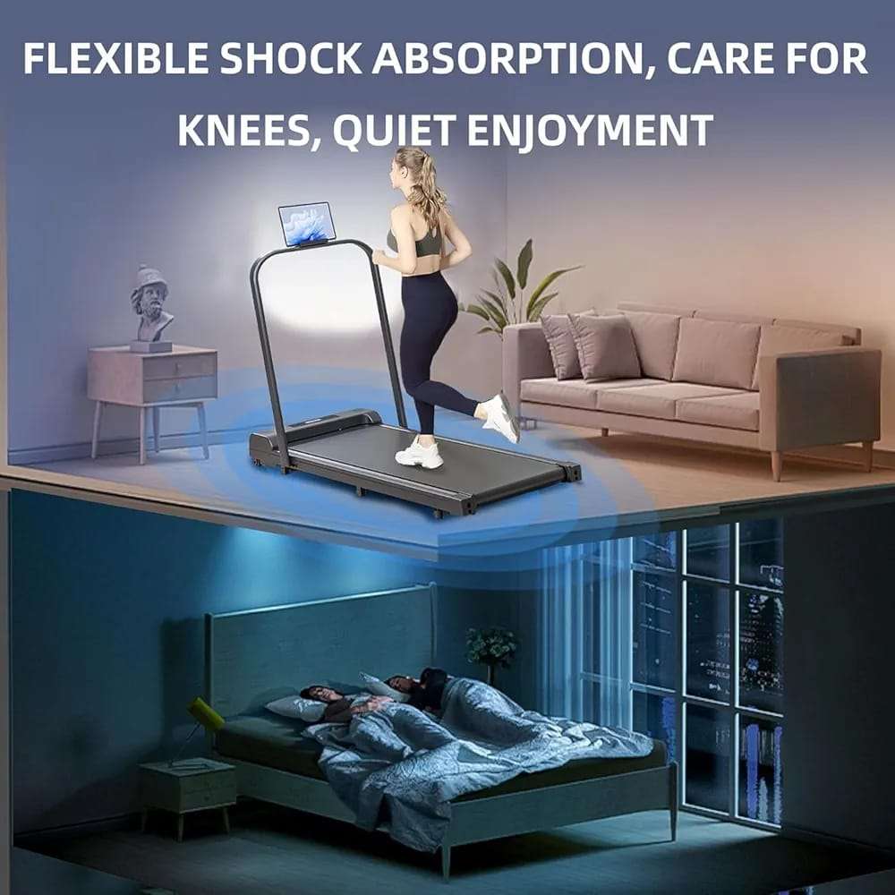 Foldable Treadmill, 300 lb Capacity Walking Pad 2.5HP Treadmill Under Desk, Portable Treadmill