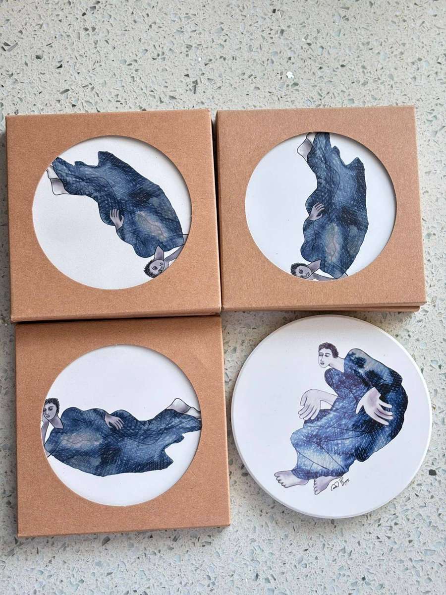 Carrol Boyes Blue Coasters set of 6