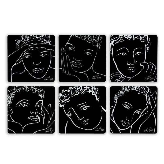 Carrol Boyes Black Coasters set of 6