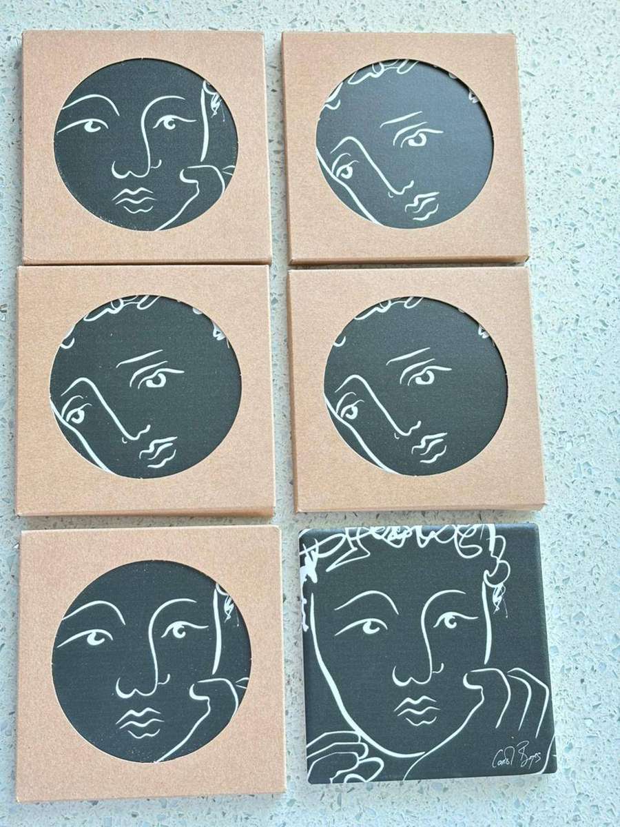 Carrol Boyes Black Coasters set of 6