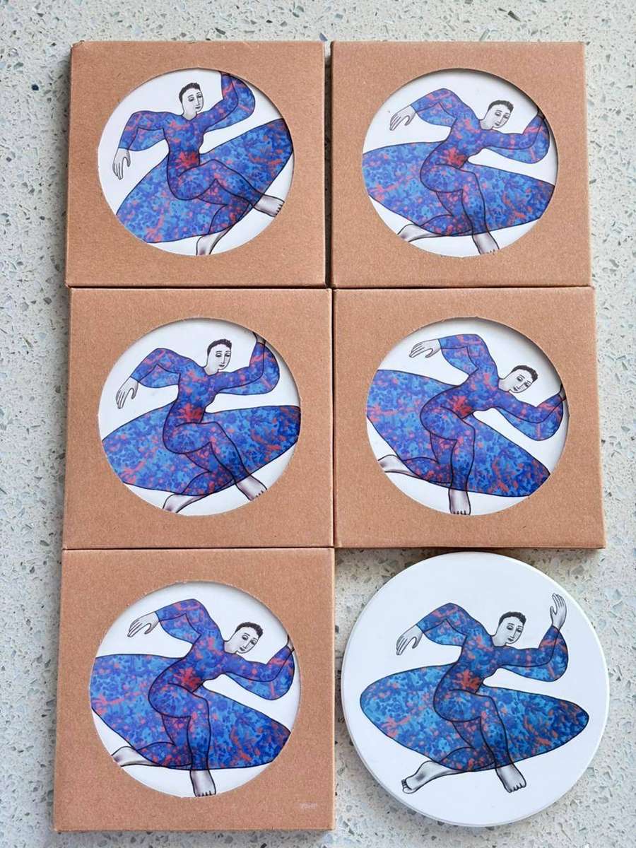 Carrol Boyes Blue Coasters set of 6