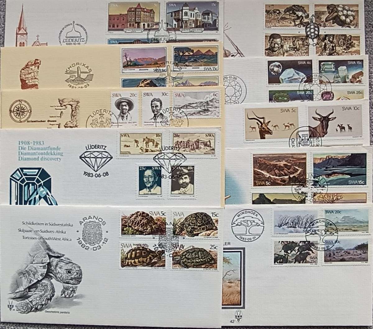 SWA 10 FIRST DAY COVERS