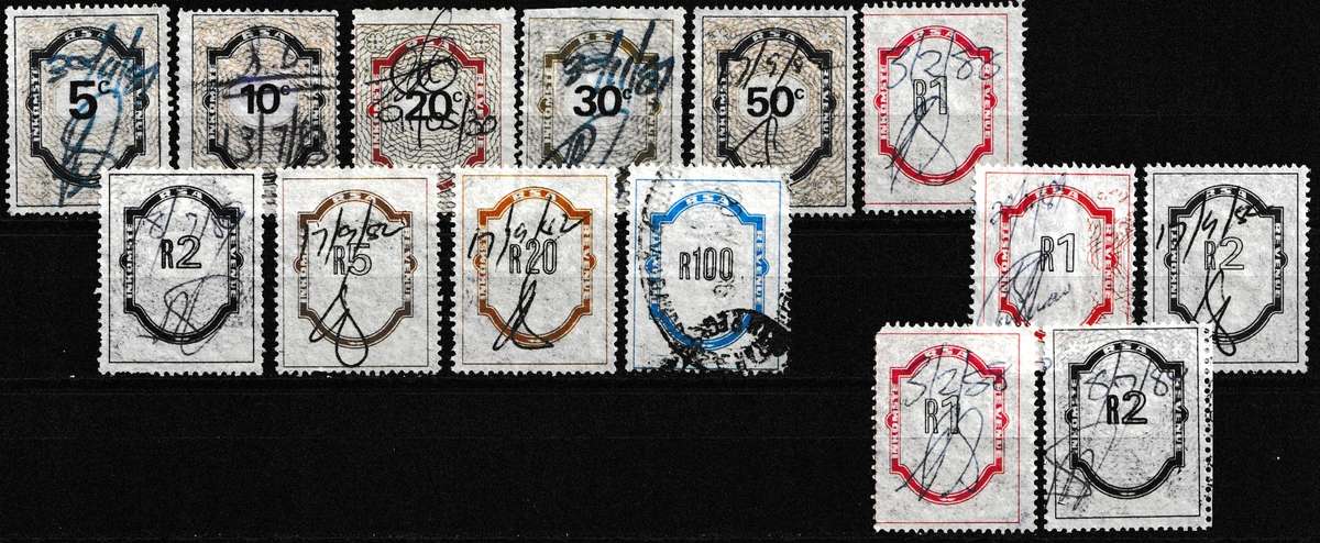 RSA RARE THIN PAPER REVENUE STAMPS