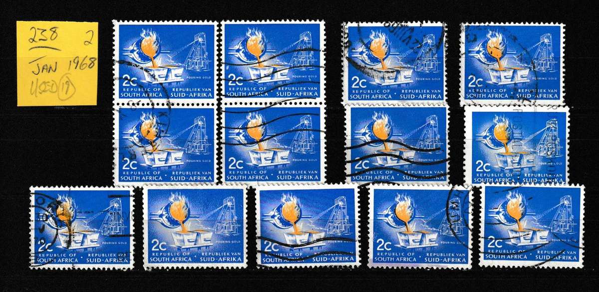 RSA 1968 2c POURING GOLD NO. 238