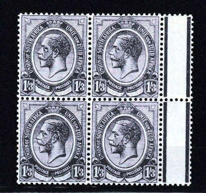 UNION 1913 1/3 SHILLING KINGS HEADS BLOCK