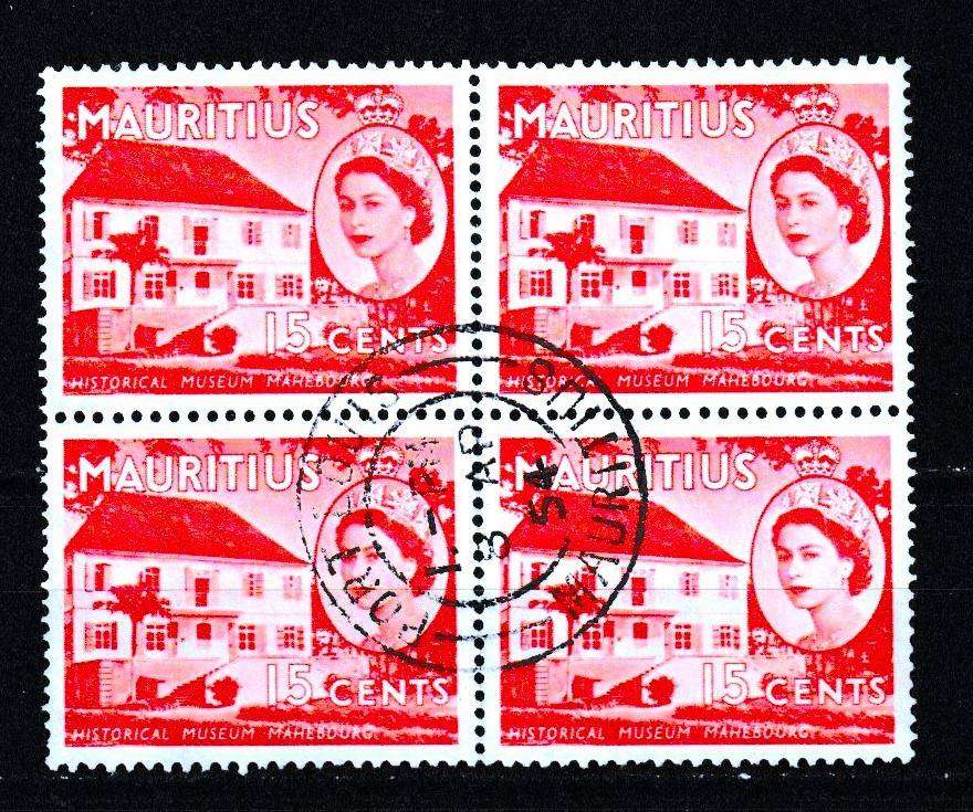 MAURITIUS 15c BLOCK