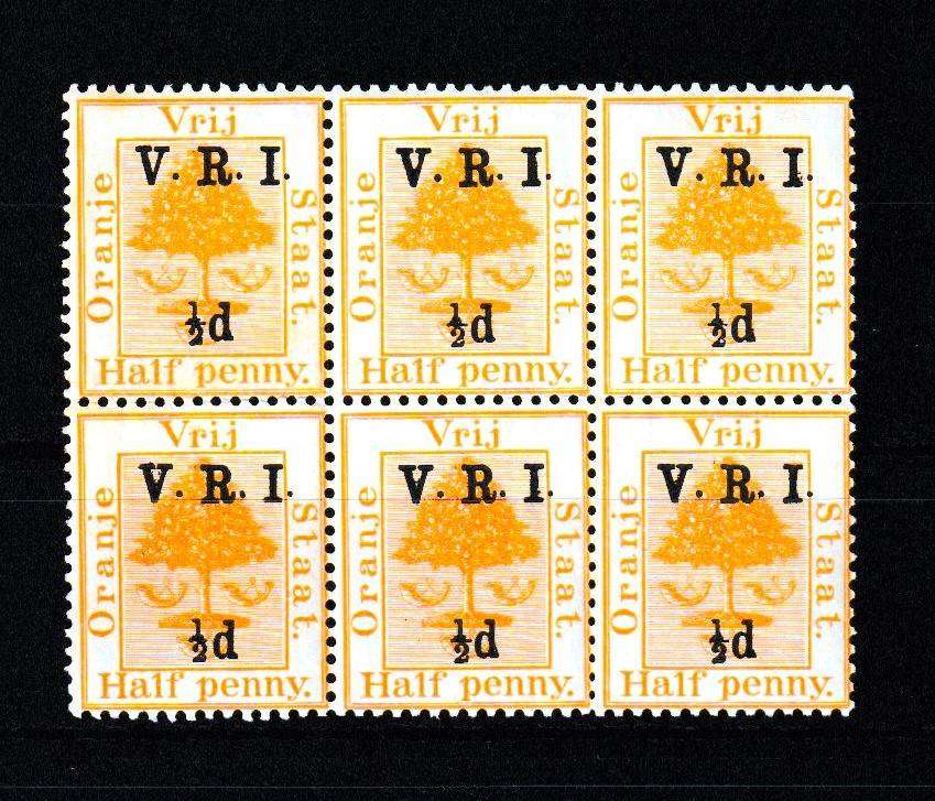 ORANGE FREE STATE HALF PENNY BLOCK