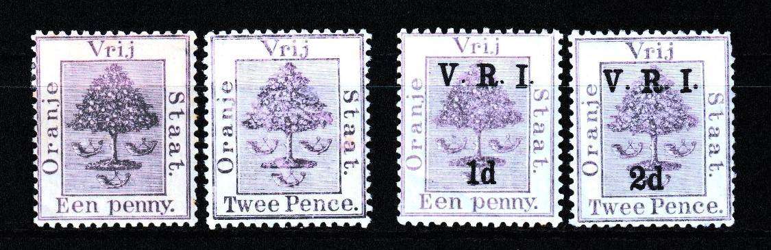ORANGE FREE STATE 1 AND 2 PENNY STAMPS