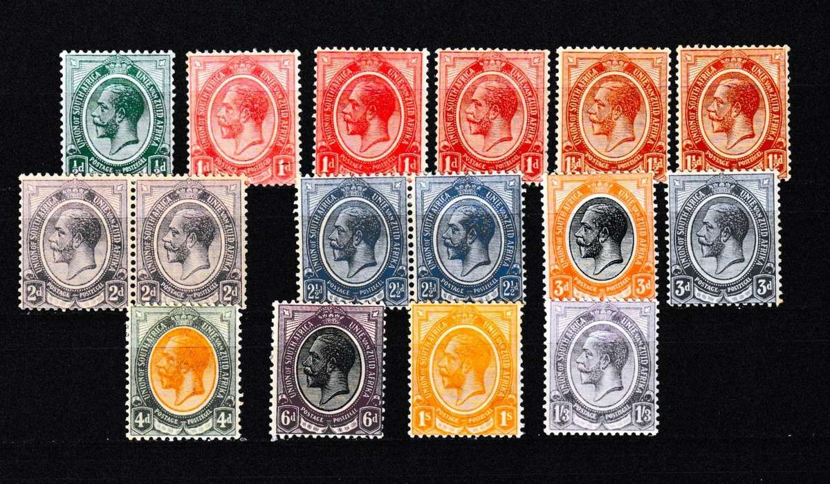 UNION 1913 KINGS HEADS MNH AND MH