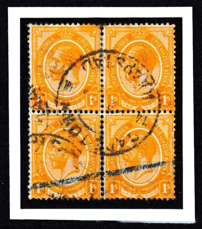 UNION 1913  1 SHILLING KINGS HEADS BLOCK