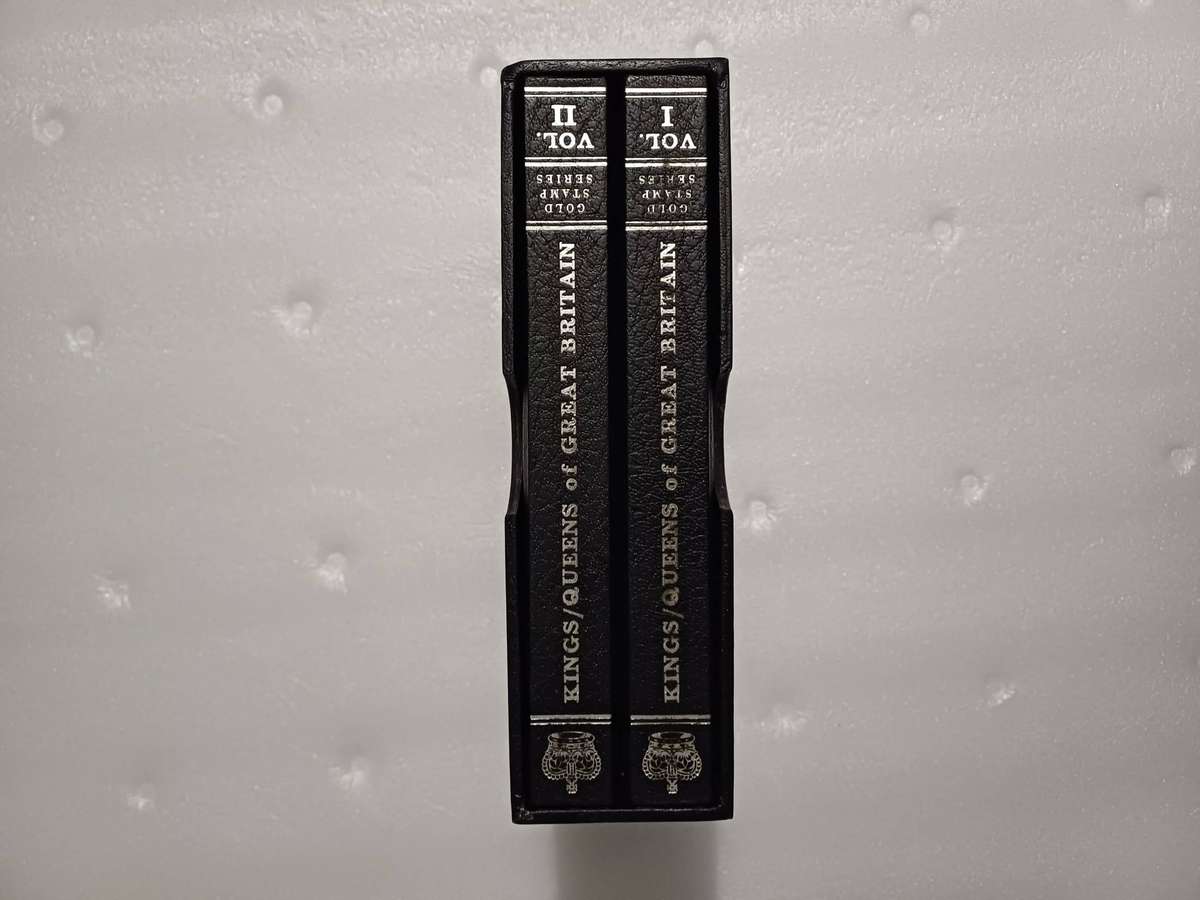 1977 set of 49 x 23ct and 12ct gold stamps. Kings and Queens of England.