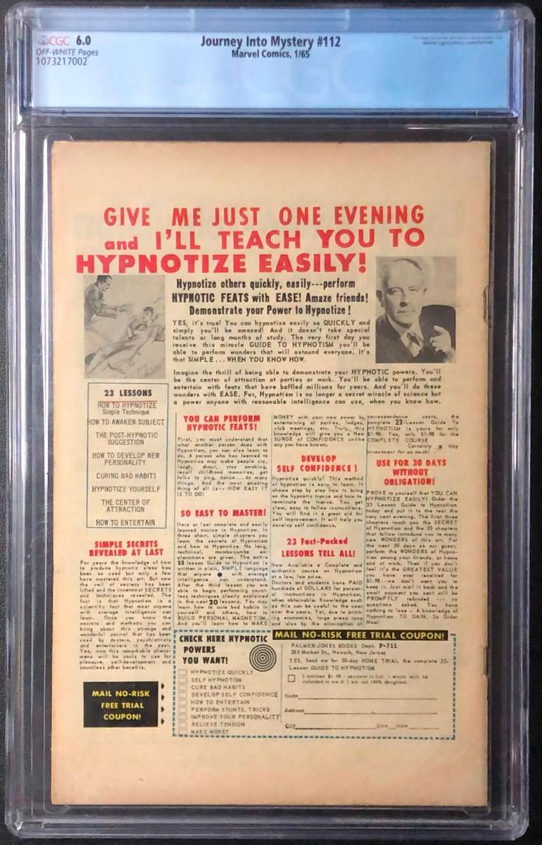 Journey Into Mystery#112(1965) CGC 6.0
