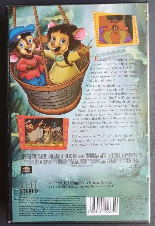 An American Tail 3: The treasure of Manhattan Island (VHS)