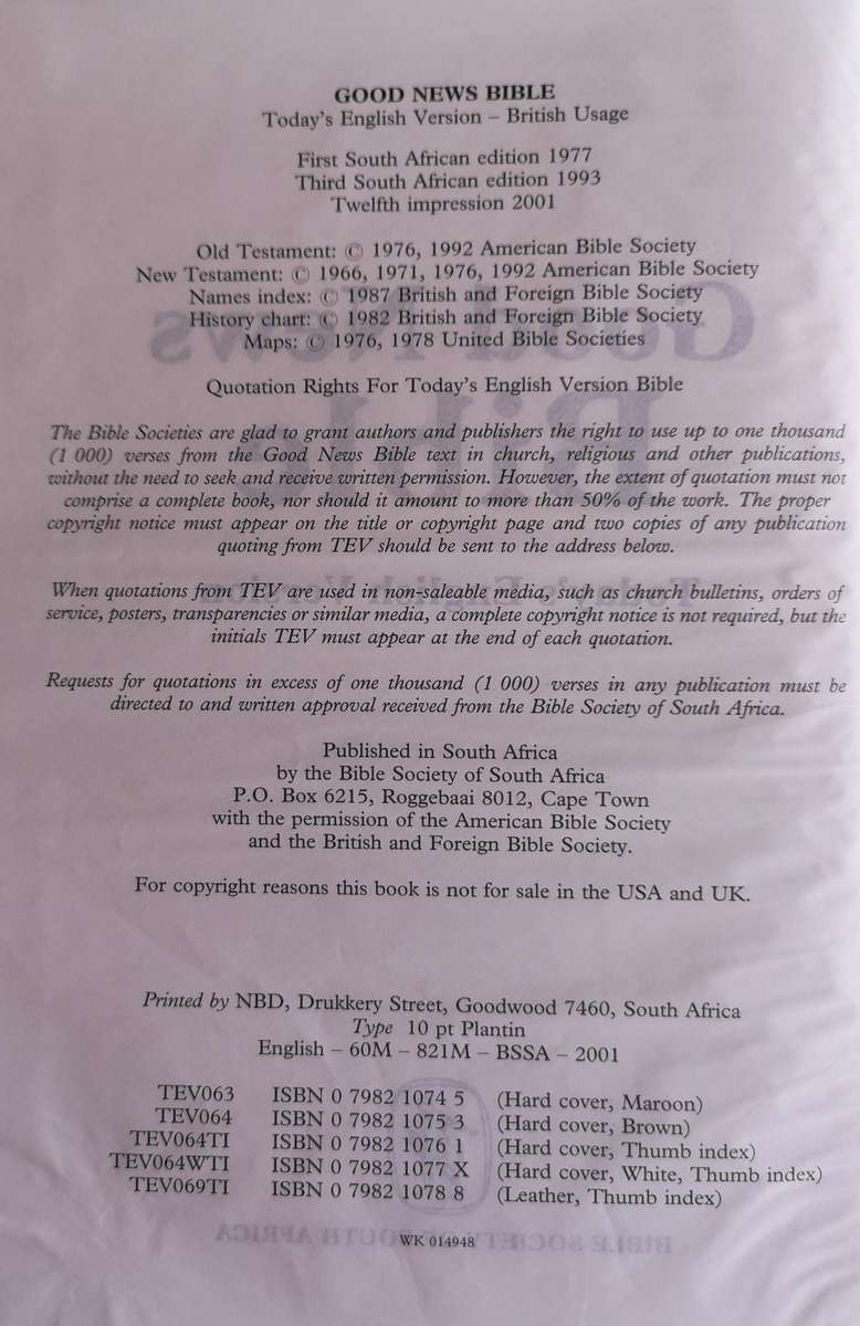 Good News Bible - Today's English Version