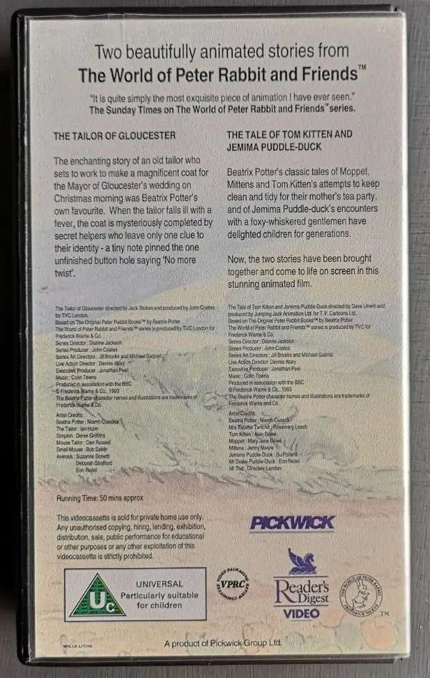 Beatrix Potter Animated Stories (VHS)