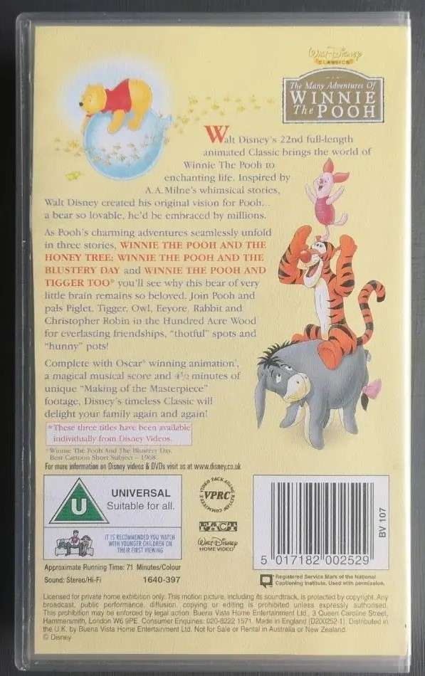 The many adventures of Winnie the Pooh (VHS)