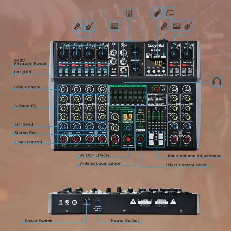 Mixing/Podcast combo - 8 Channel Audio Mixer and 4 Channel Audio Interface - REDUCED!!!