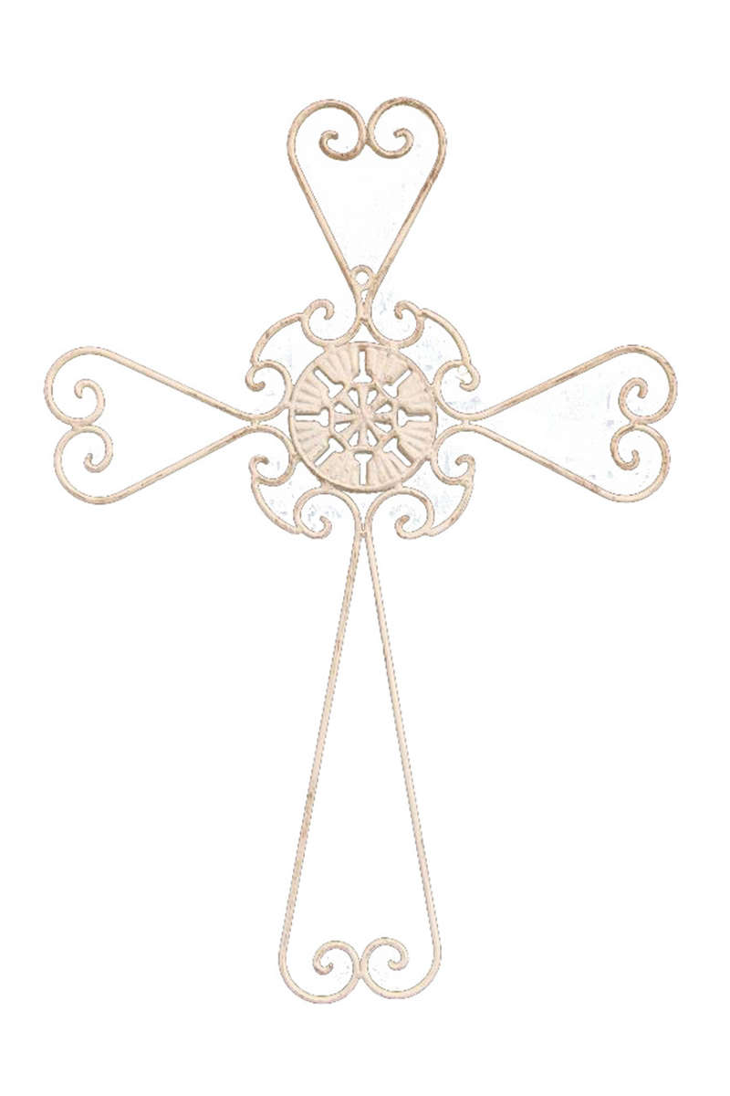 Cross Wall Décor Antique White