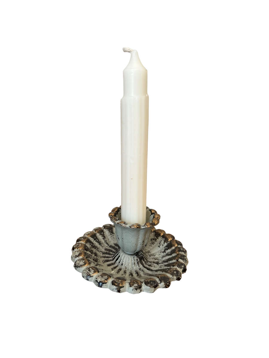 Small Candle Holder Antique Grey