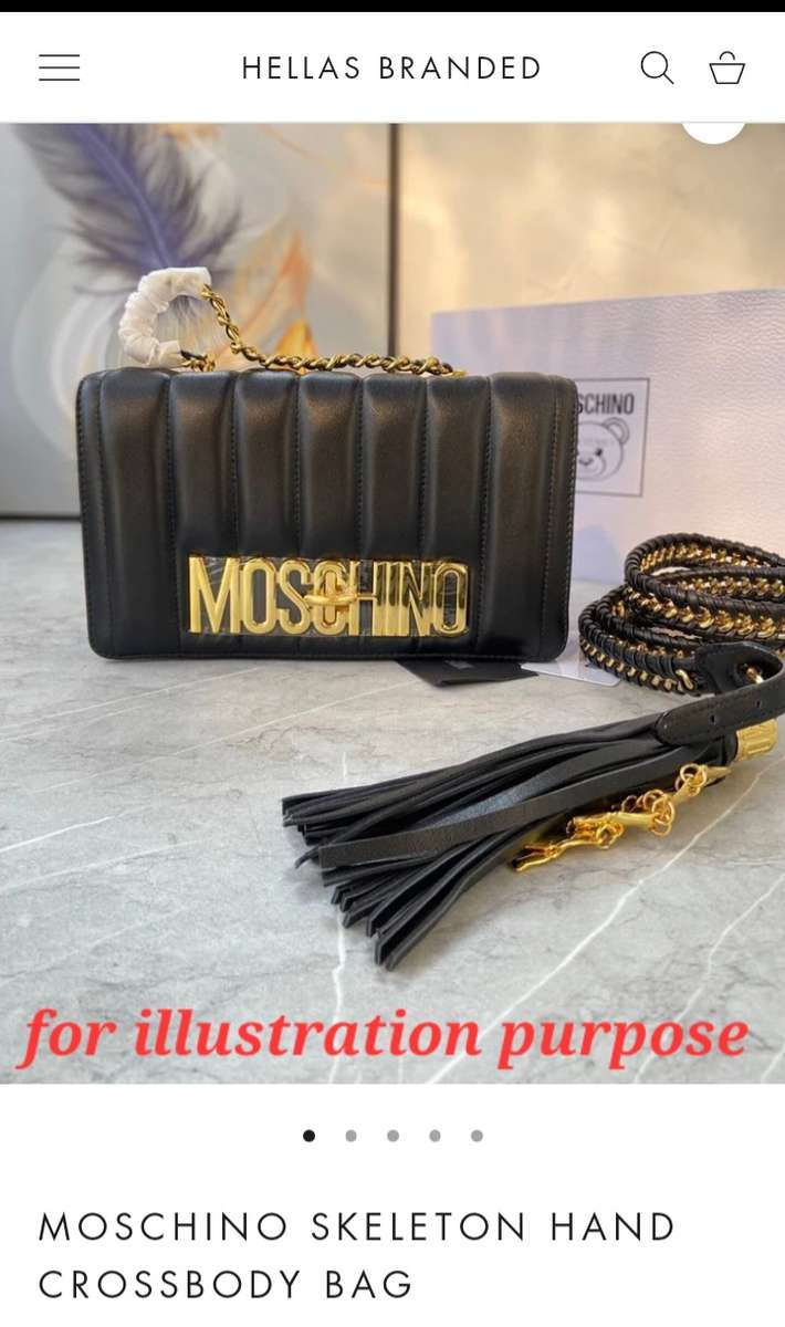 Moschino - USA Luxury designer universal handbag strap with signature braided brass Cuban link chain