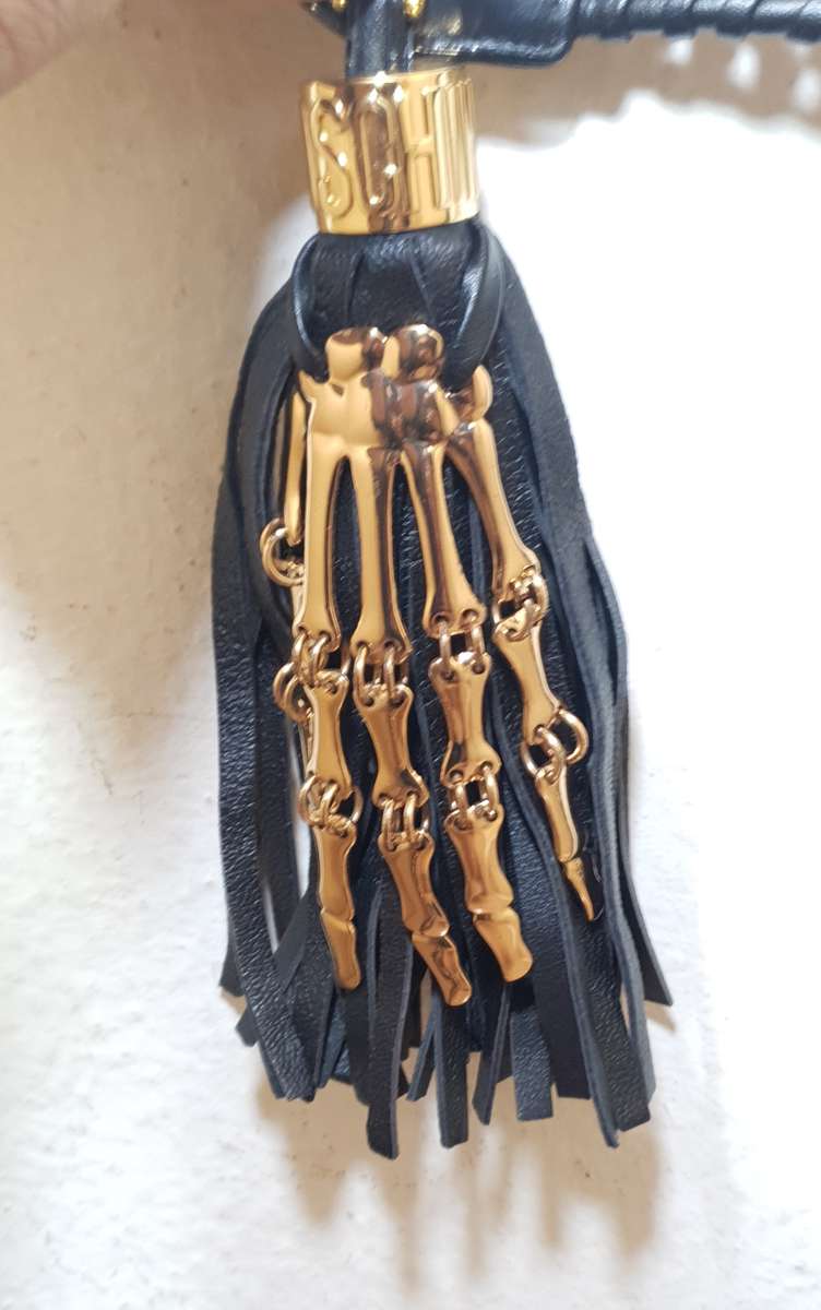 Moschino - USA Luxury designer universal handbag strap with signature braided brass Cuban link chain