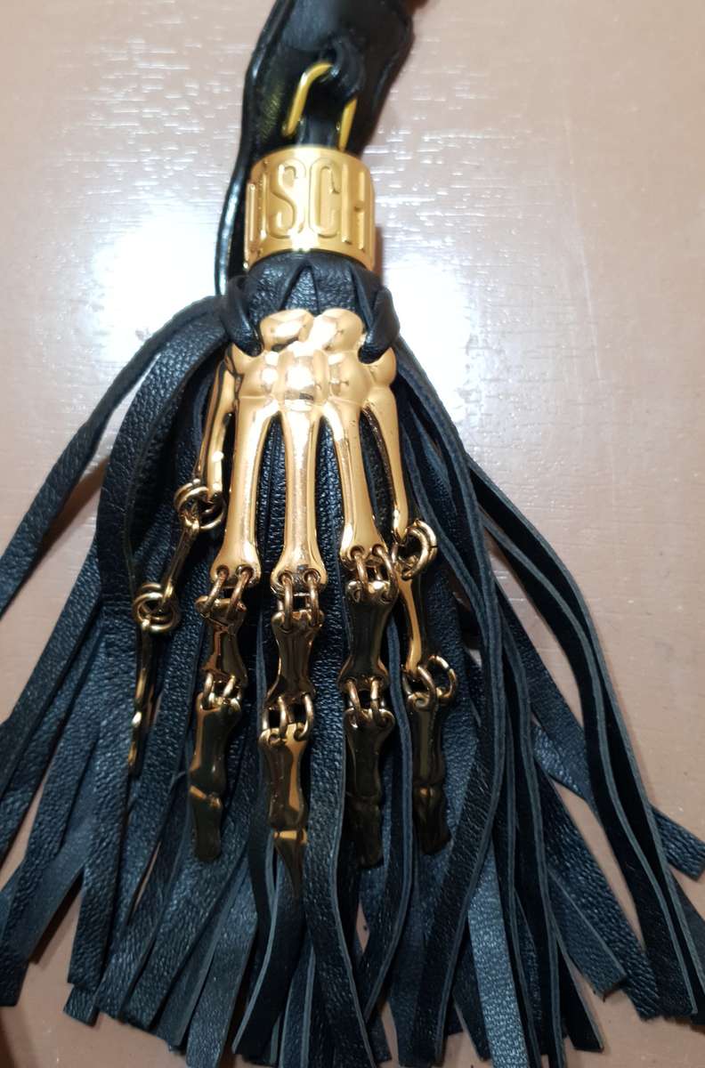 Moschino - USA Luxury designer universal handbag strap with signature braided brass Cuban link chain