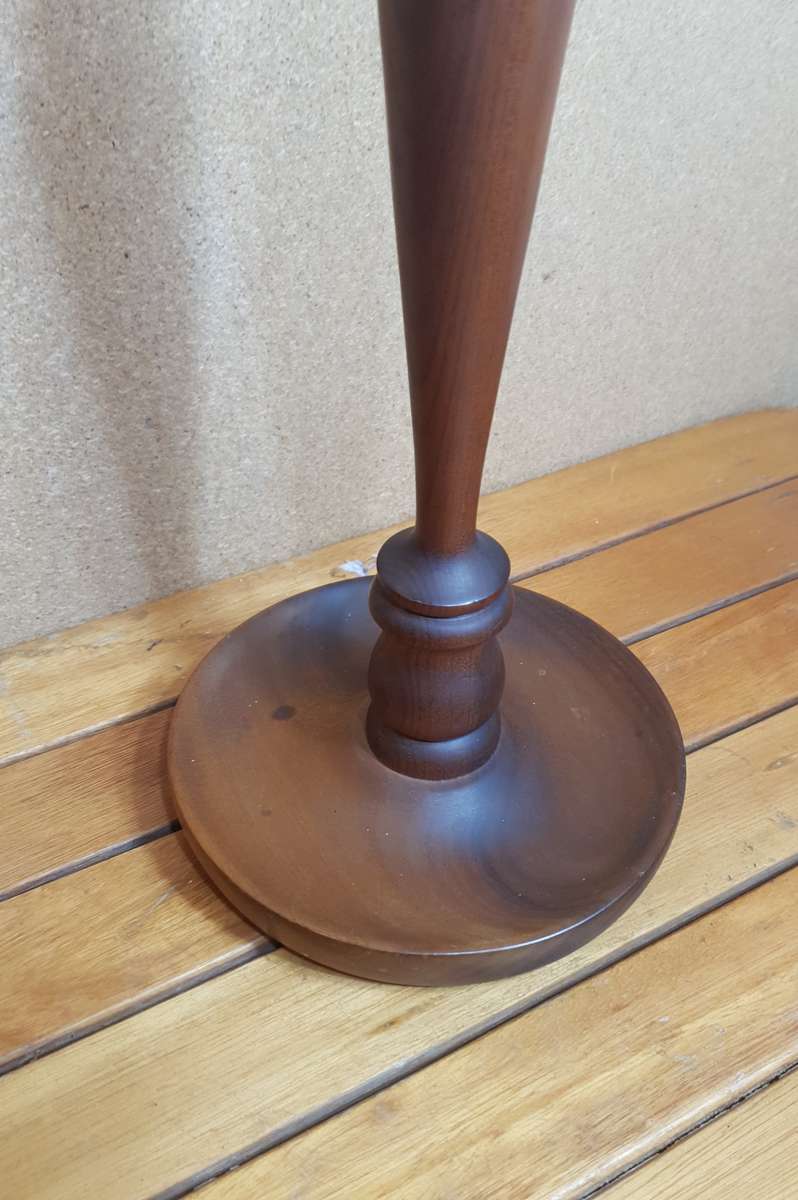 Demo stock - Handcrafted wooden tall  candle stick holder on stand