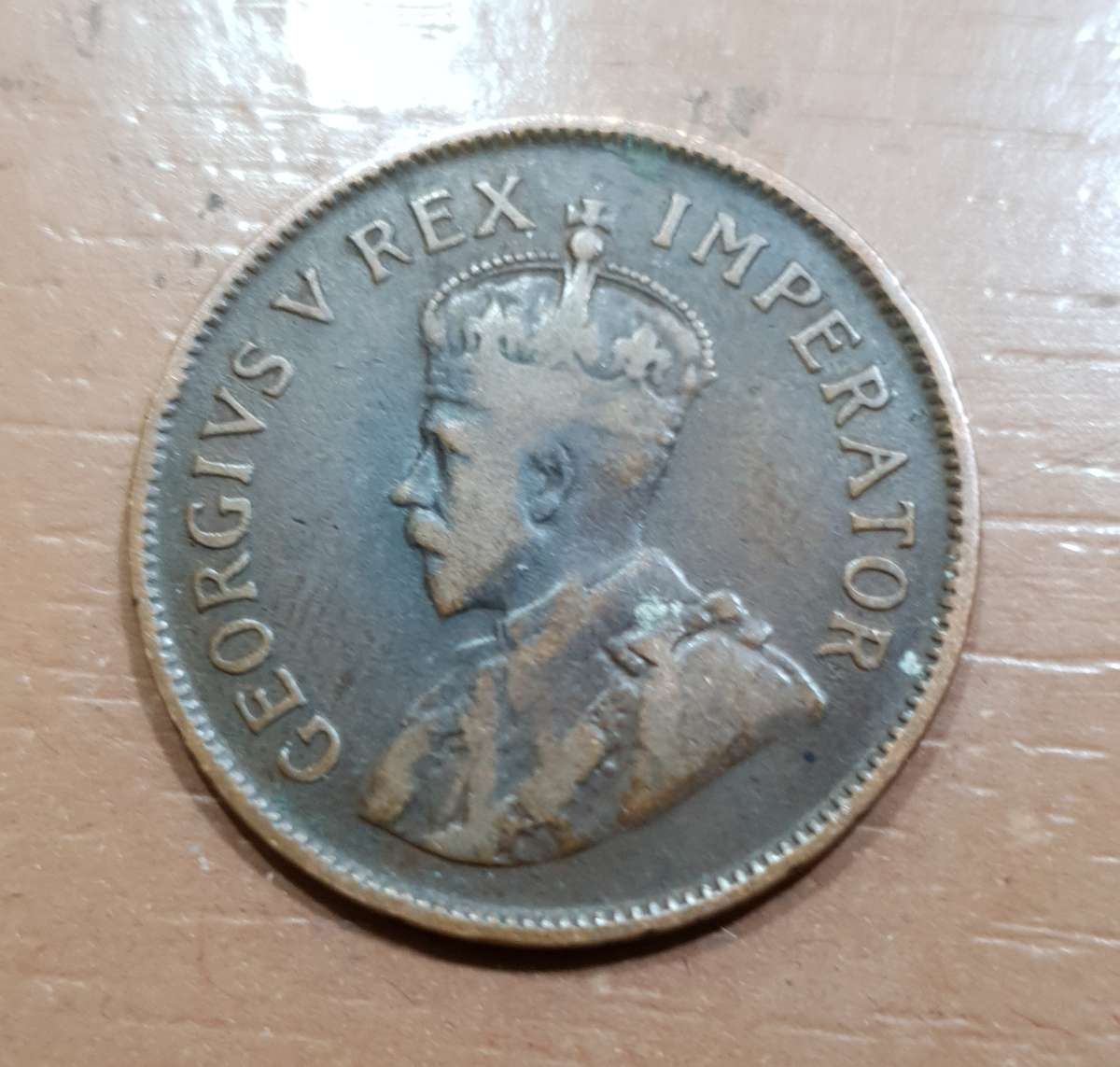 Scarce 1925 Union of South Africa Half Penny coin - Low Mintage, Key date, Good details.