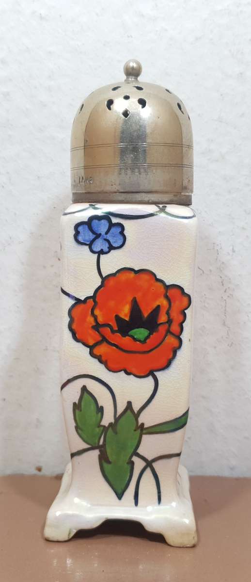 L & Sons Limited , Hanley - England hallmarked EPNS large Salt / Pepper castor circa 1896