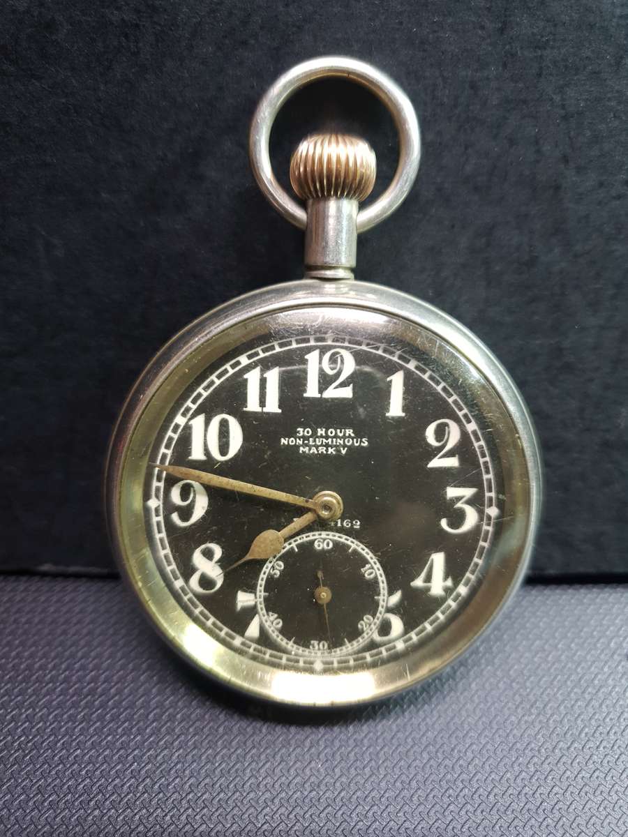 Rare Electa 30 Hour Non Luminous Mark V - World War I British Army RFC Pilots official Pocket watch