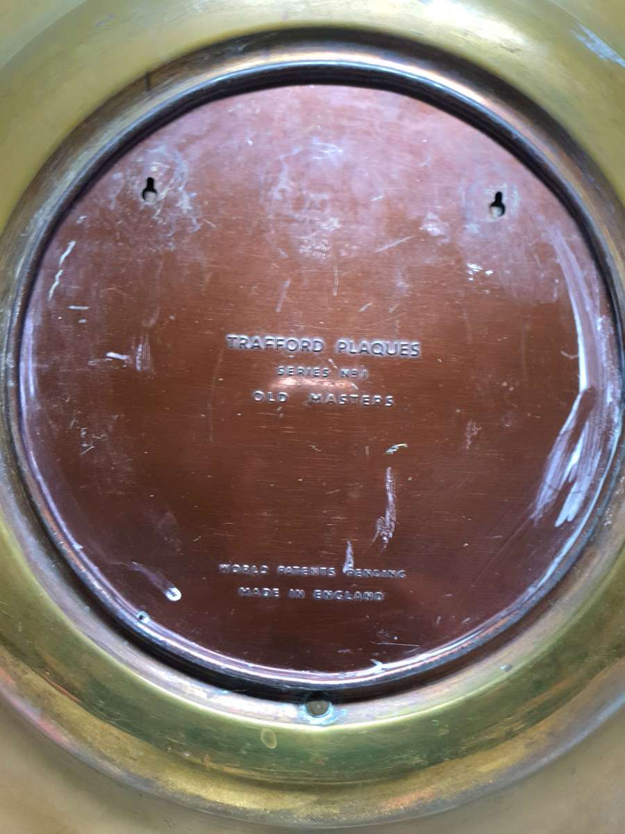 Antique English Wall mountable Brass Plaque - THE RED BOY Lawrence P.R.A (1769-1830)